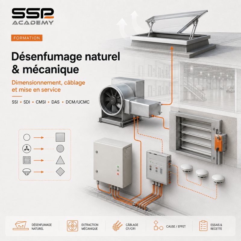 Désenfumage naturel & mécanique - Maîtrise normes, dimensionnements et mise en services