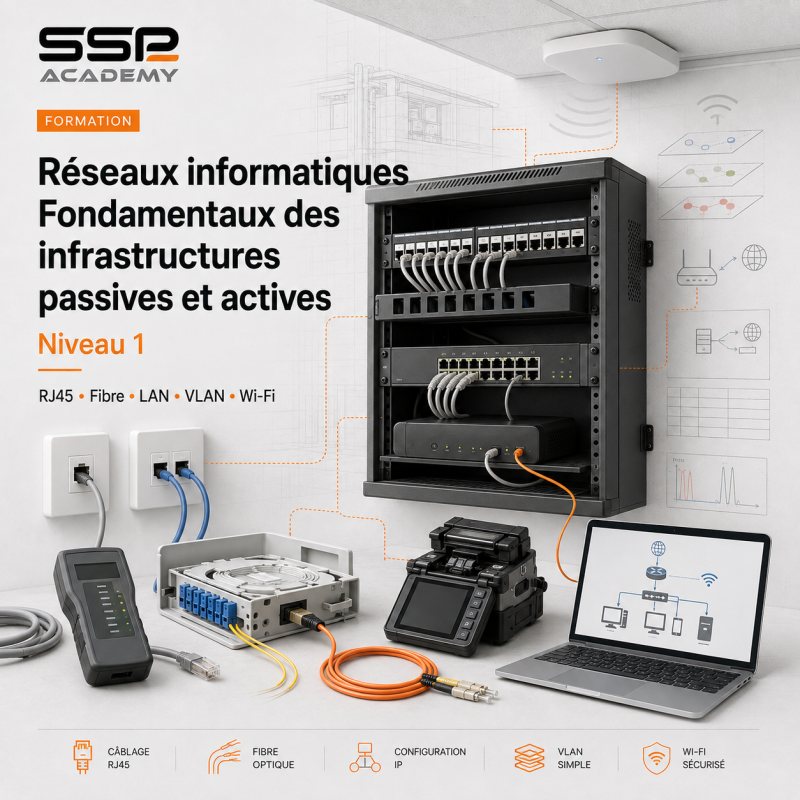 Réseaux informatiques Niveau 1 - Fondamentaux des infrastructures passives et actives