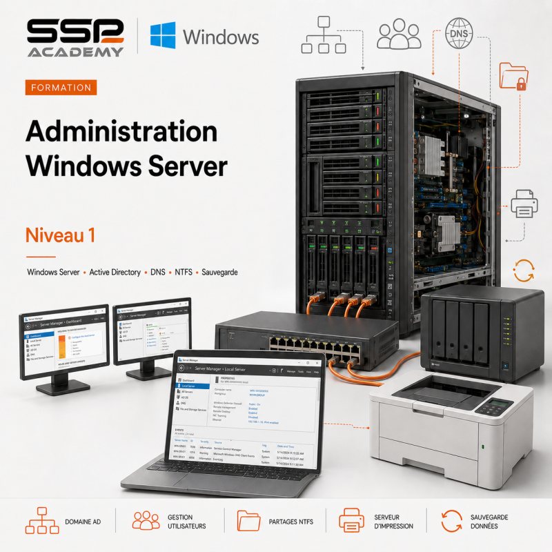 Administration Windows Server sur serveurs HP - Niveau 1