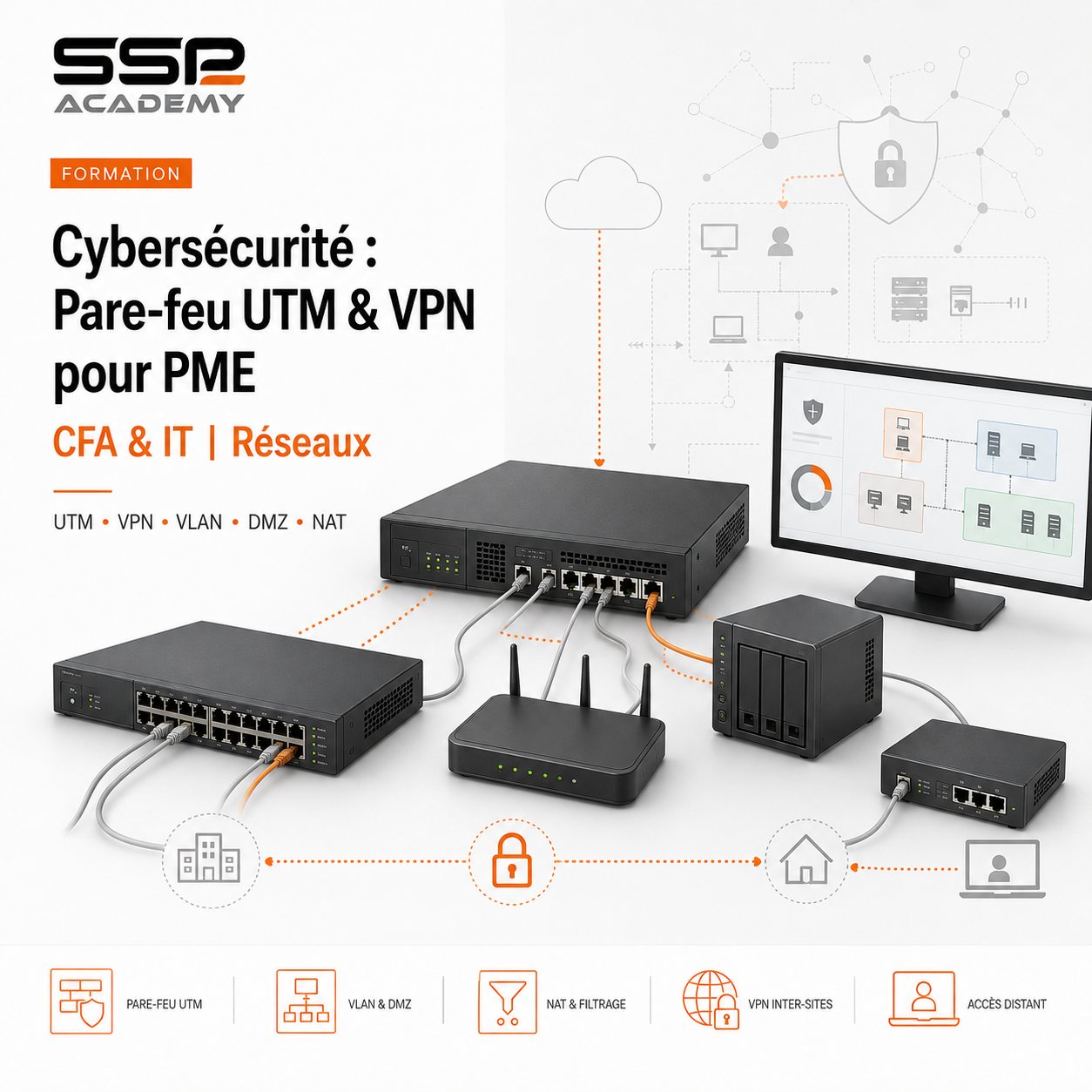 Cybersécurité : Pare-feu UTM & VPN pour PME